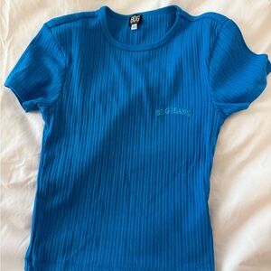 BDG/Urban Outfitters Tight Blue Ribbed T-Shirt
